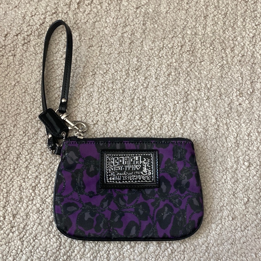 Coach wristlet. Purple and black.